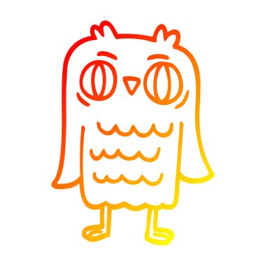 sıcak degrade çizgi çizim karikatür baykuş