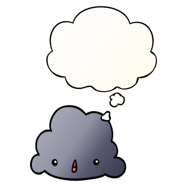 çizgi film bulutu ve düşünce balonu pürüzsüz degrade tarzında