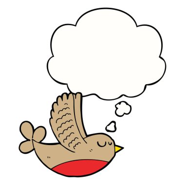 karikatür kuş ve düşünce balonu