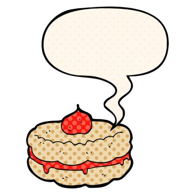 çizgi roman tarzında karikatür bisküvi ve konuşma balonu