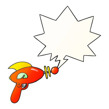 düzgün degrade tarzında karikatür ışın silah ve konuşma balonu