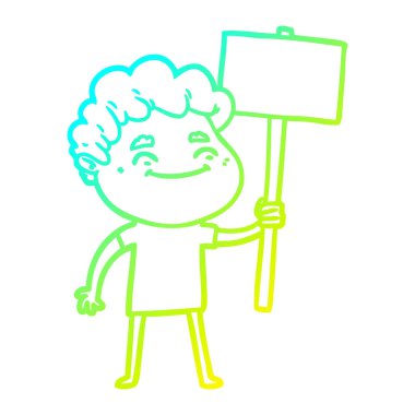 soğuk degrade çizgi çizim karikatür dostu adam