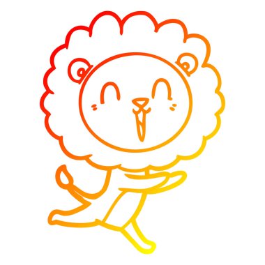 sıcak degrade çizgi çizim gülen aslan karikatür çalışan