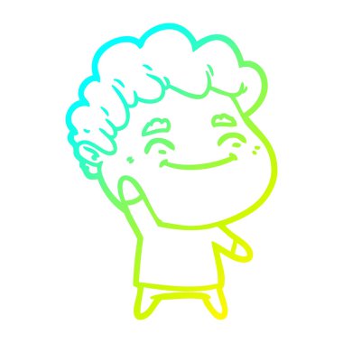 soğuk degrade çizgi çizim karikatür dostu adam