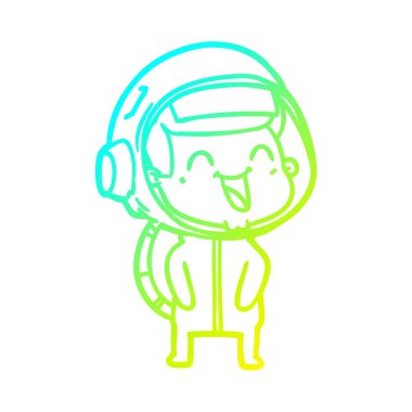 soğuk degrade çizgi çizim mutlu karikatür astronot