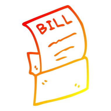 sıcak degrade çizgi çizim karikatür borç faturası