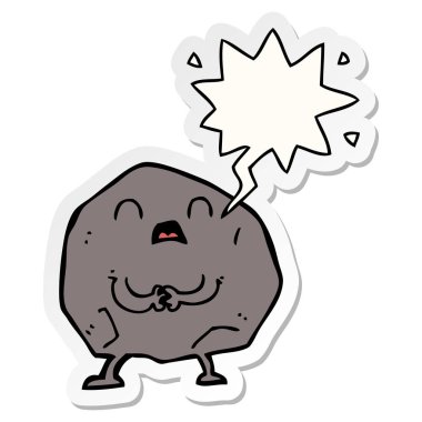 karikatür rock ve konuşma balonu etiket