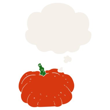 karikatür kabak ve retro tarzında düşünce balonu