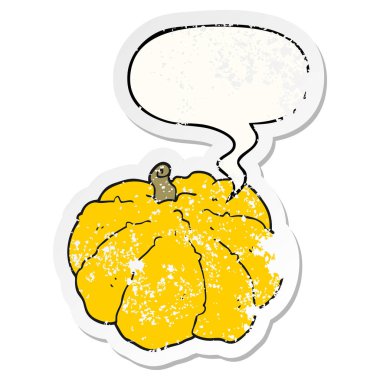 karikatür kabak ve konuşma balonu sıkıntılı etiket