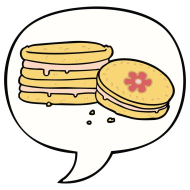 karikatür bisküvi ve konuşma balonu