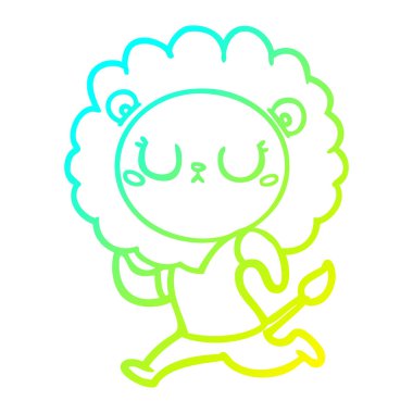 soğuk degrade çizgi çizim karikatür aslan çalışan