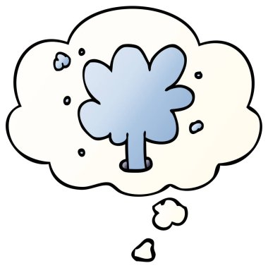 çizgi film spouting su ve pürüzsüz degrade sty düşünce kabarcık