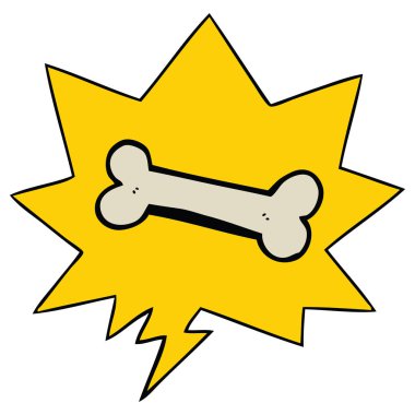 karikatür kemik ve konuşma balonu