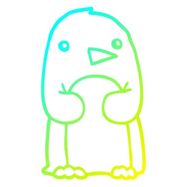 soğuk degrade çizgi çizim Karikatür penguen