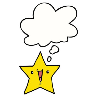 çizgi film yıldızı ve düşünce balonu