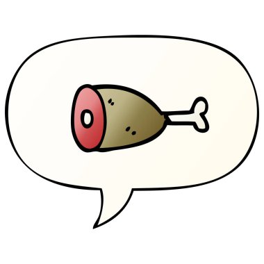 düzgün degrade tarzında karikatür et ve konuşma balonu