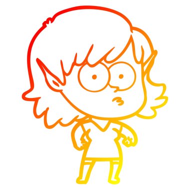 degrade dik çizgi karikatür kız sıcak