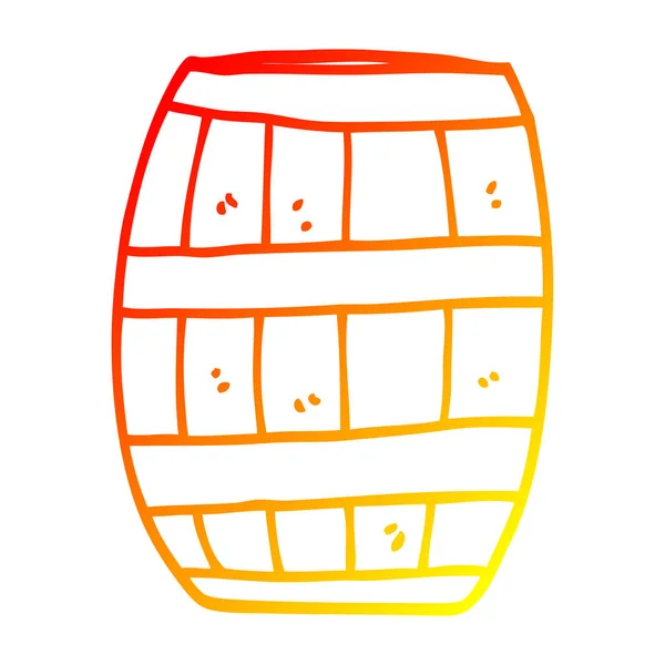 Teplá Přechodová čára kresba kreslená pivní hlaveň — Stockový vektor