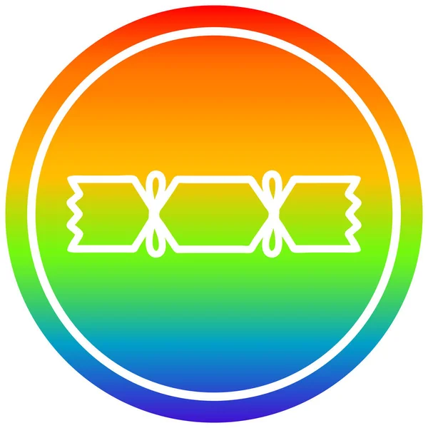 Cracker de Natal circular no espectro do arco-íris — Vetor de Stock