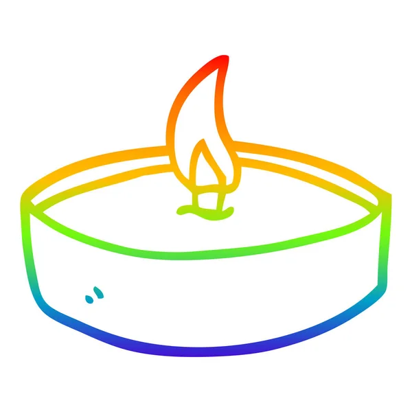 Rainbow gradient line drawing cartoon teal light — Stock Vector