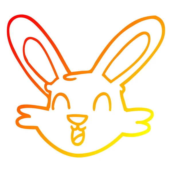 Тепла градієнтна лінія малювання мультфільм милий кролик — стоковий вектор