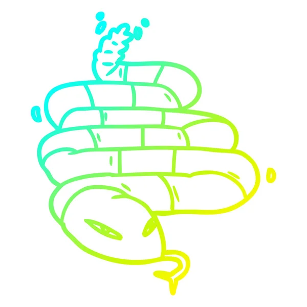 Kalte Gradientenlinie Zeichnung Karikatur giftige Schlange — Stockvektor