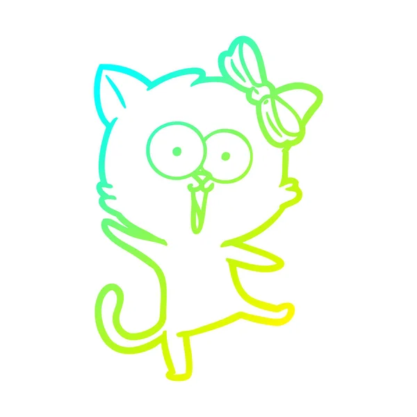 สาย gradient หนาววาดการ์ตูนแมว — ภาพเวกเตอร์สต็อก