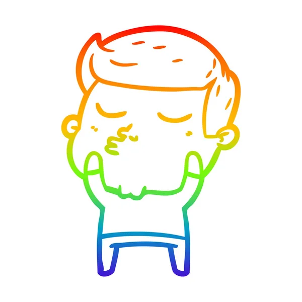 彩虹渐变线绘制卡通模型家伙 pouting — 图库矢量图片