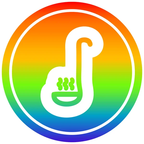 Soep pollepel circulaire in regenboog spectrum — Stockvector