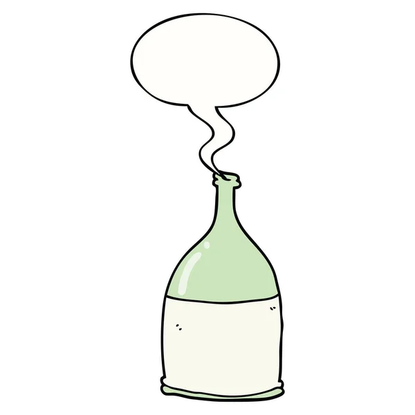 Cartoon bottle and speech bubble — Stock Vector