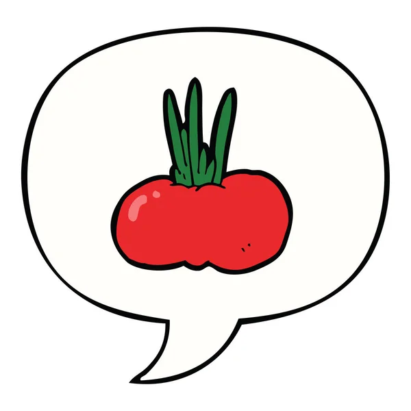 Κινούμενα σχέδια λαχανικών και το φούσκα ομιλίας — Διανυσματικό Αρχείο