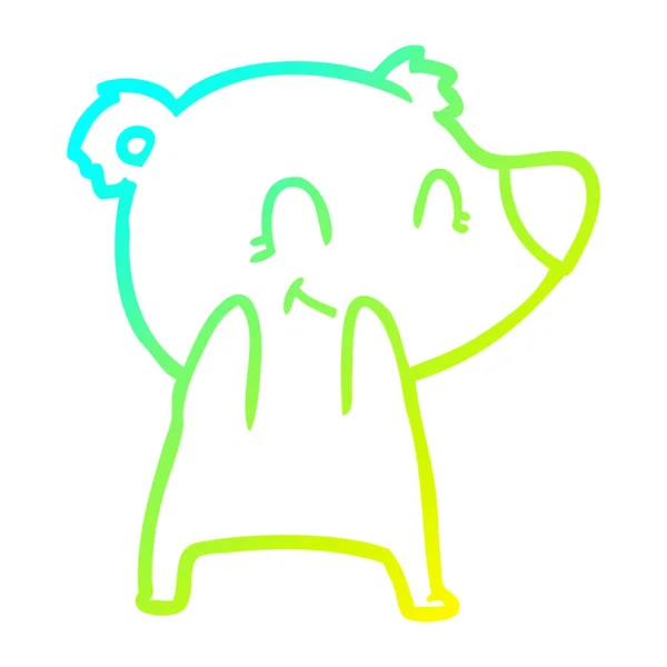 Kall gradient linje ritning Friendly Bear Cartoon — Stock vektor