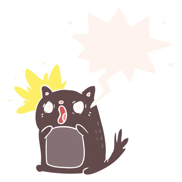 漫画ショック猫は、レトロなスタイルで驚きとスピーチバブル — ストックベクタ