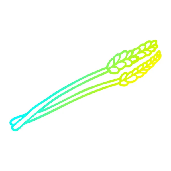 Koude gradiënt lijntekening cartoon tarwe — Stockvector