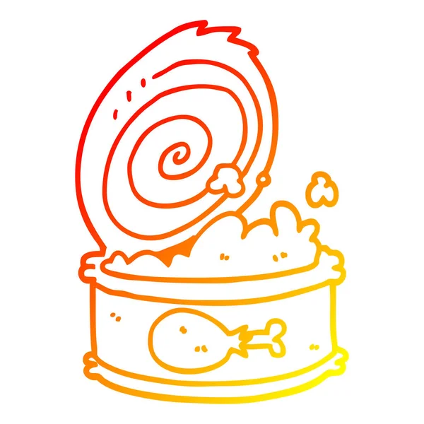 Chaud gradient ligne dessin dessin animé nourriture en conserve — Image vectorielle