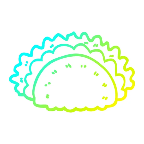 Kalte Gradientenlinie Zeichnung Cartoon gesund Taco — Stockvektor