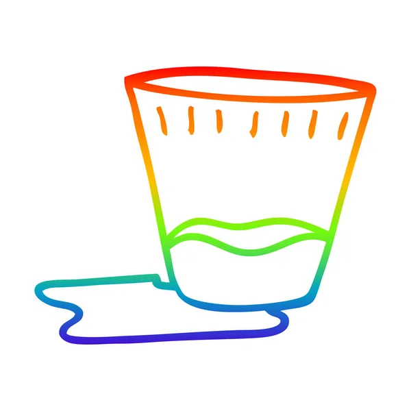 Duhový gradient čára kresba kreslená rozlitina nápoj — Stockový vektor