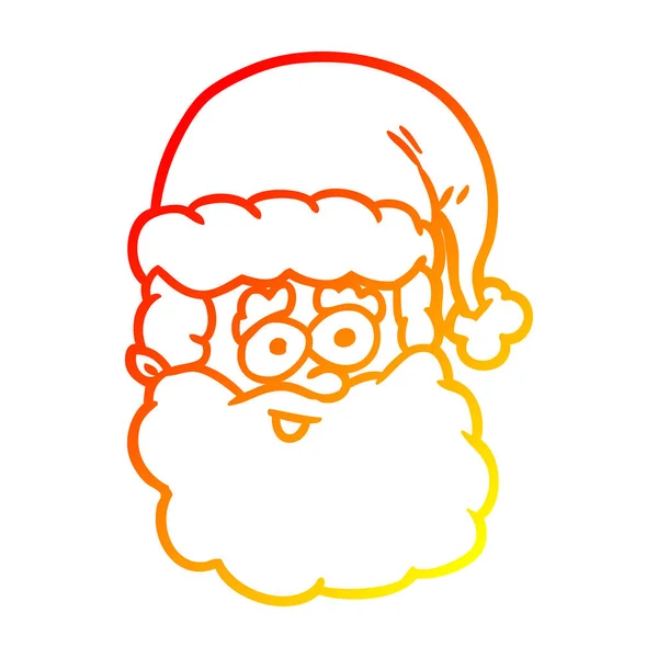 Тёплая градиентная линия, рисующая Санта-Клауса — стоковый вектор