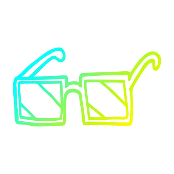 Kalte Gradientenlinie Zeichnung Cartoon quadratische Sonnenbrille — Stockvektor