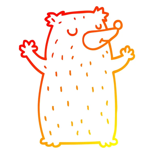 Čára teplé přechodové čáry kresba kreslená medvěd — Stockový vektor