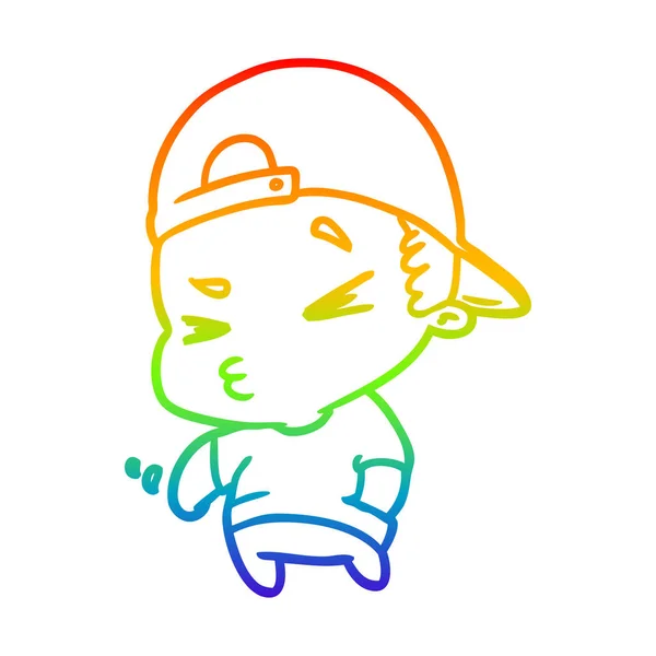 Rainbow gradient ligne dessin cool enfant — Image vectorielle