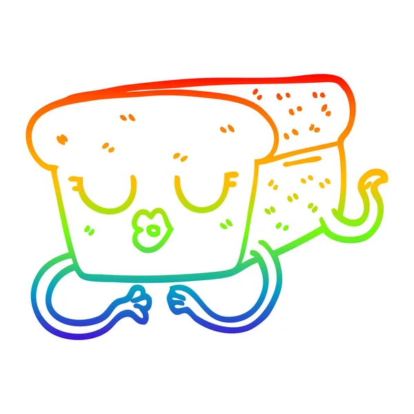 パンの漫画のパンを描く虹のグラデーションライン — ストックベクタ