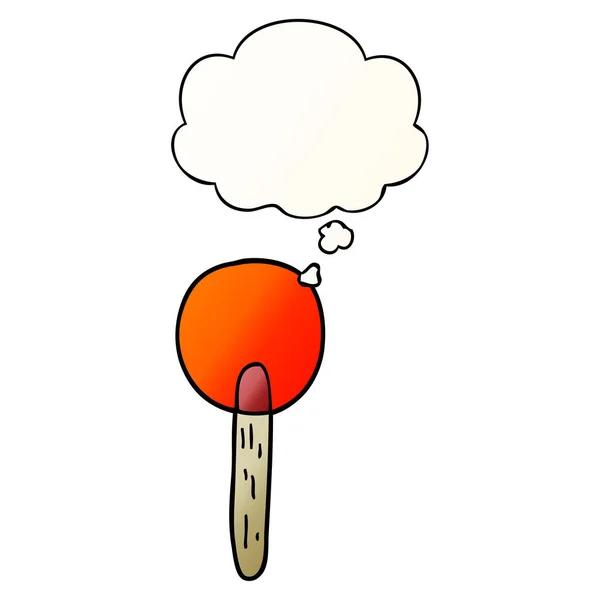 Tecknad Candy Lollipop och tänkte bubbla i slät lutning sty — Stock vektor