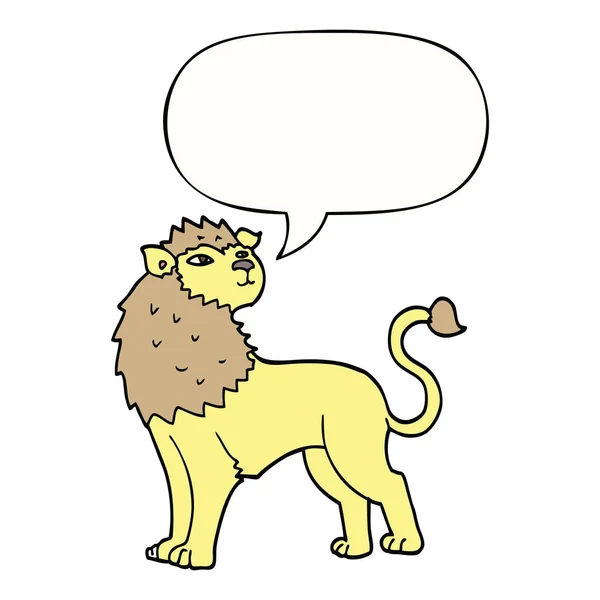 Мультяшный лев и пузырь речи — стоковый вектор