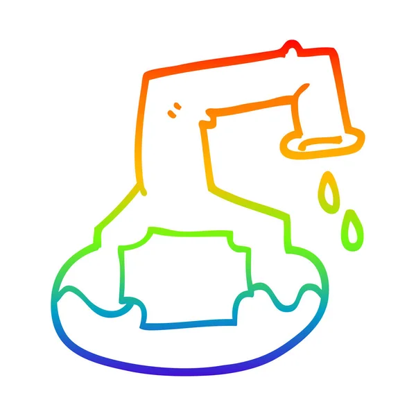 Rainbow gradient line drawing cartoon science experiment — Stock Vector