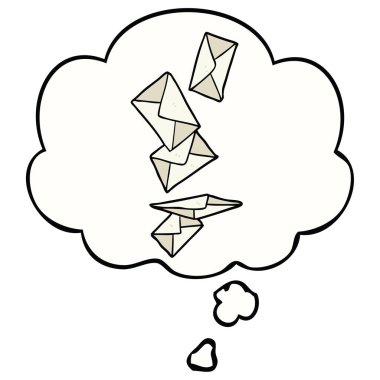 karikatür harfleri ve düşünce balonu