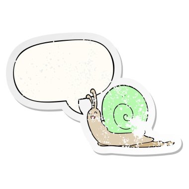 karikatür salyangoz ve konuşma balansı sıkıntılı etiket