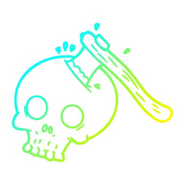 kafatasında karikatür balta çizim soğuk degrade çizgi çizim