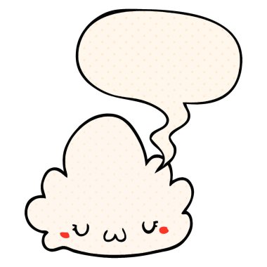 çizgi roman tarzında sevimli karikatür bulut ve konuşma balonu