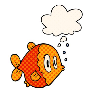 çizgi film balık ve çizgi roman tarzında düşünce balonu